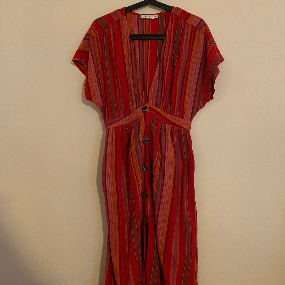Lush Aztec Printed Midi Dress with pockets